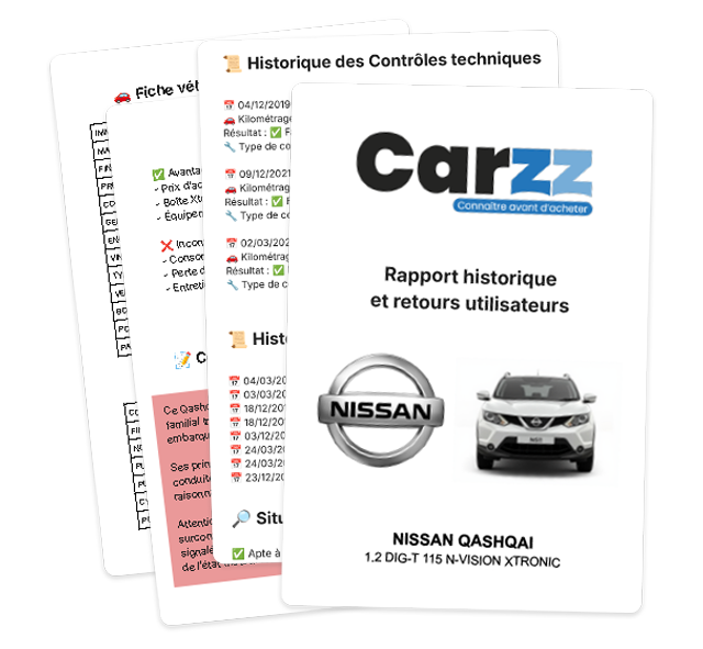 Exemple de rapport historique véhicule Carzz