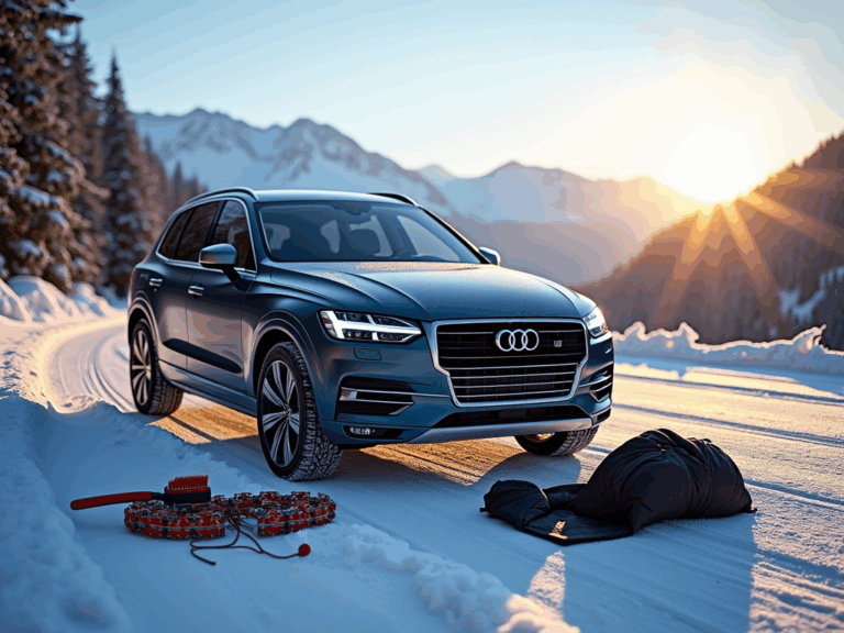 SUV-hiver-route-montagne-soleil-dore