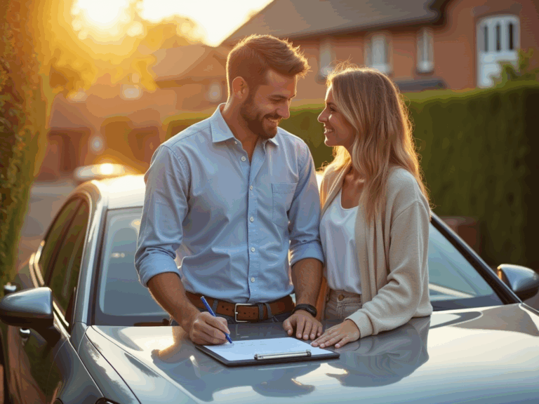 golden-hour-couple-signing-documents