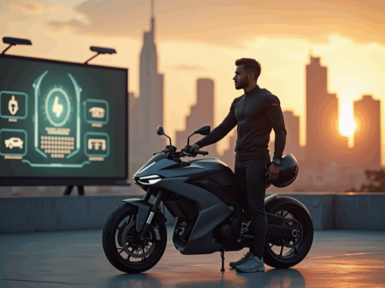 golden-hour-electric-motorcycle-city-skyline