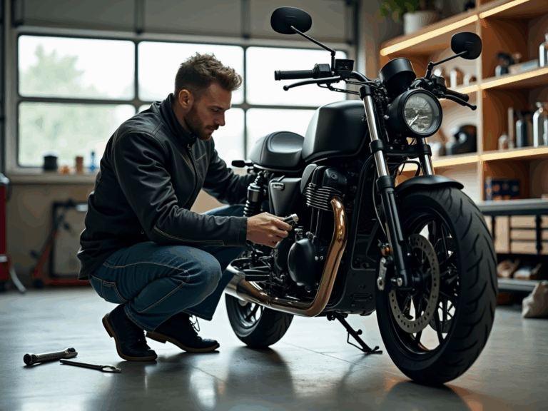 homme-motard-entretien-moto-garage