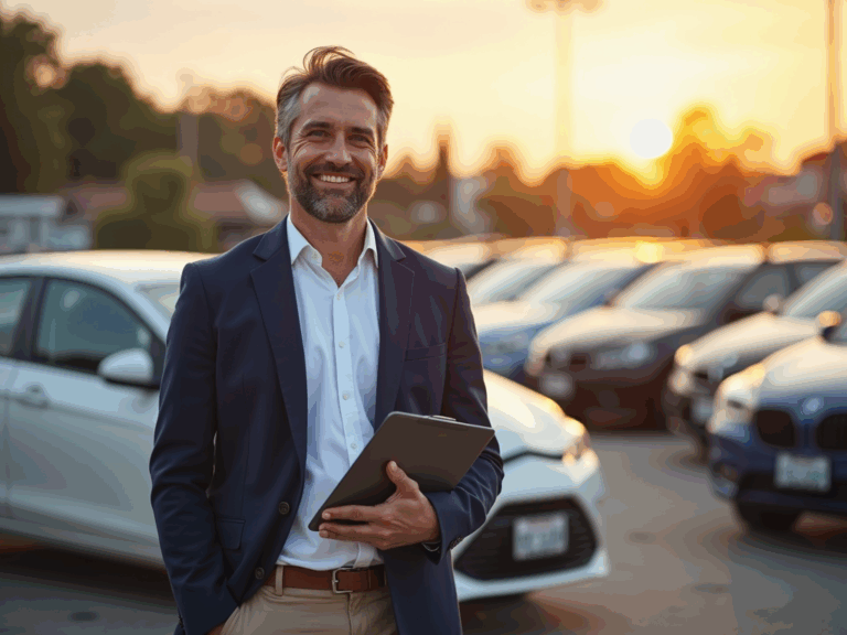 image-used-car-salesman-golden-hour