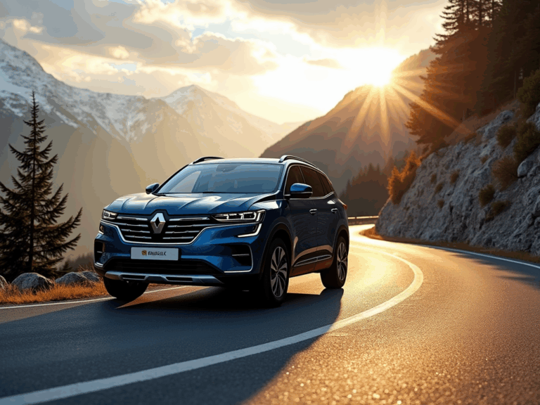 renault-koleos-2025-initiale-paris-mountain-road-sunrise