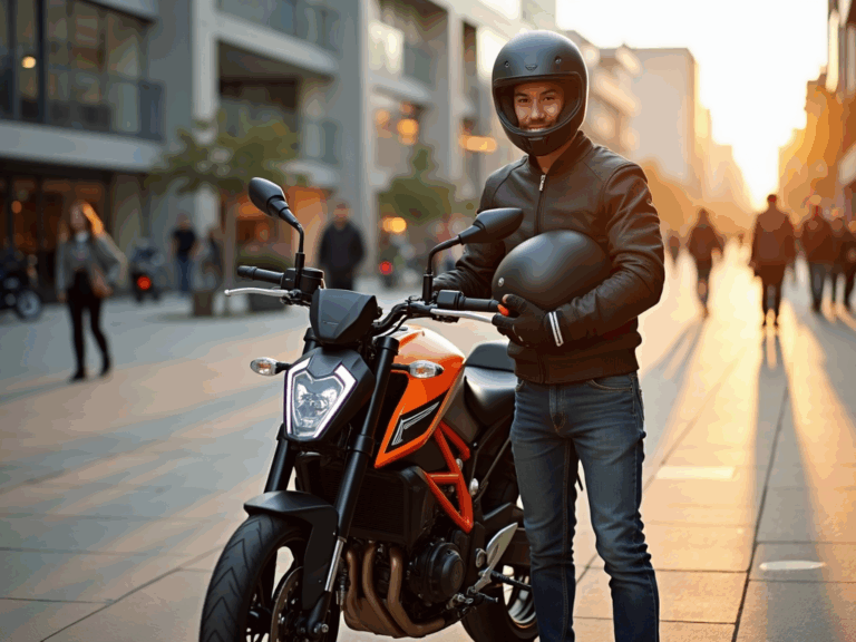 rider-beginner-motorcycle-urban-golden-hour