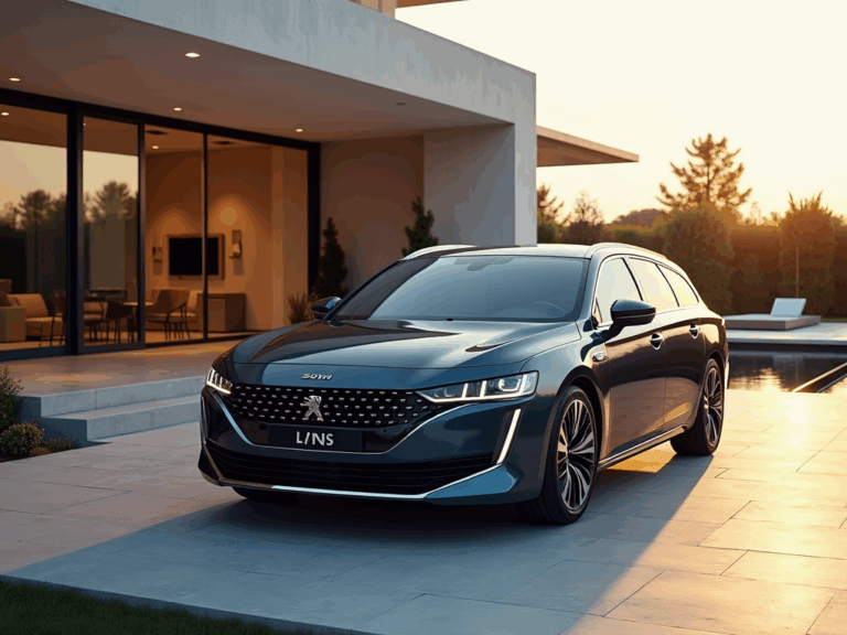 peugeot-508sw-modern-architecture-sunset